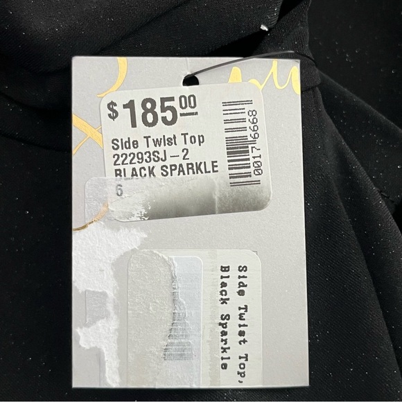 Sympli Side Twist Top 3/4 Sleeve Black Sparkle - Picture 14 of 14